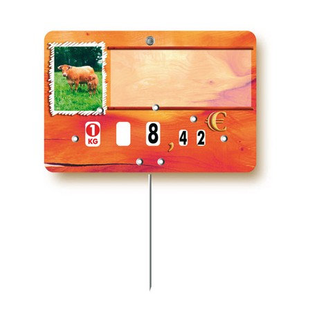 Market stall label cow/calf