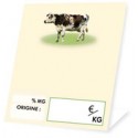 Cheese market stall label cow