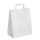 Bolsa kraft blanca con asas planas