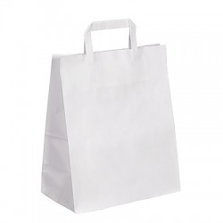 White kraft bag with flat handles