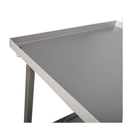 Folding stainless steel draining table