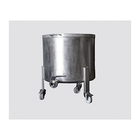 Stainless steel cauldron 300l with wheels